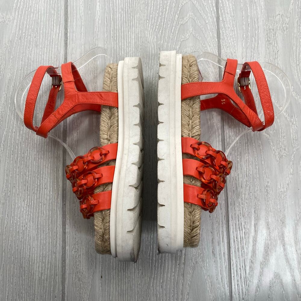 3.1 Philip Lim Women's Orange & White Noa Platform Sandals Size 36 US 6 - Picture 3 of 11